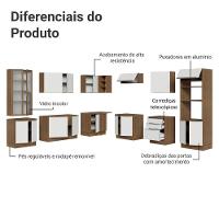 Armário De Cozinha Completa 566cm Veludo Lux Madesa 01 Rustic/Branco Veludo
