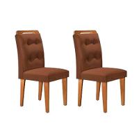 Kit 2 Cadeiras Sala Jantar Imperatriz 2 Un Madeira Capuccino Suede Marrom Rufato - 1