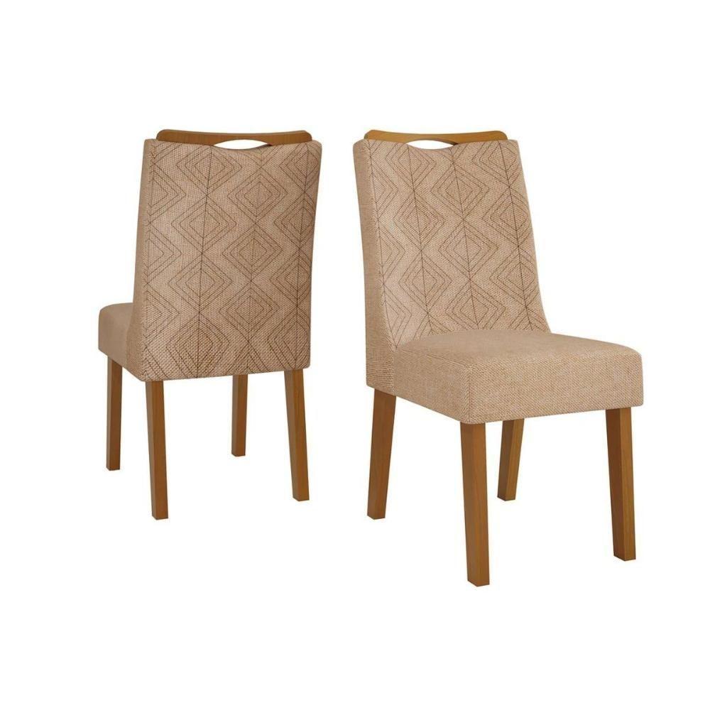 Kit 2 Cadeiras Sala Jantar Stela 2 Un Ipe Suede Kraft Bege - 1