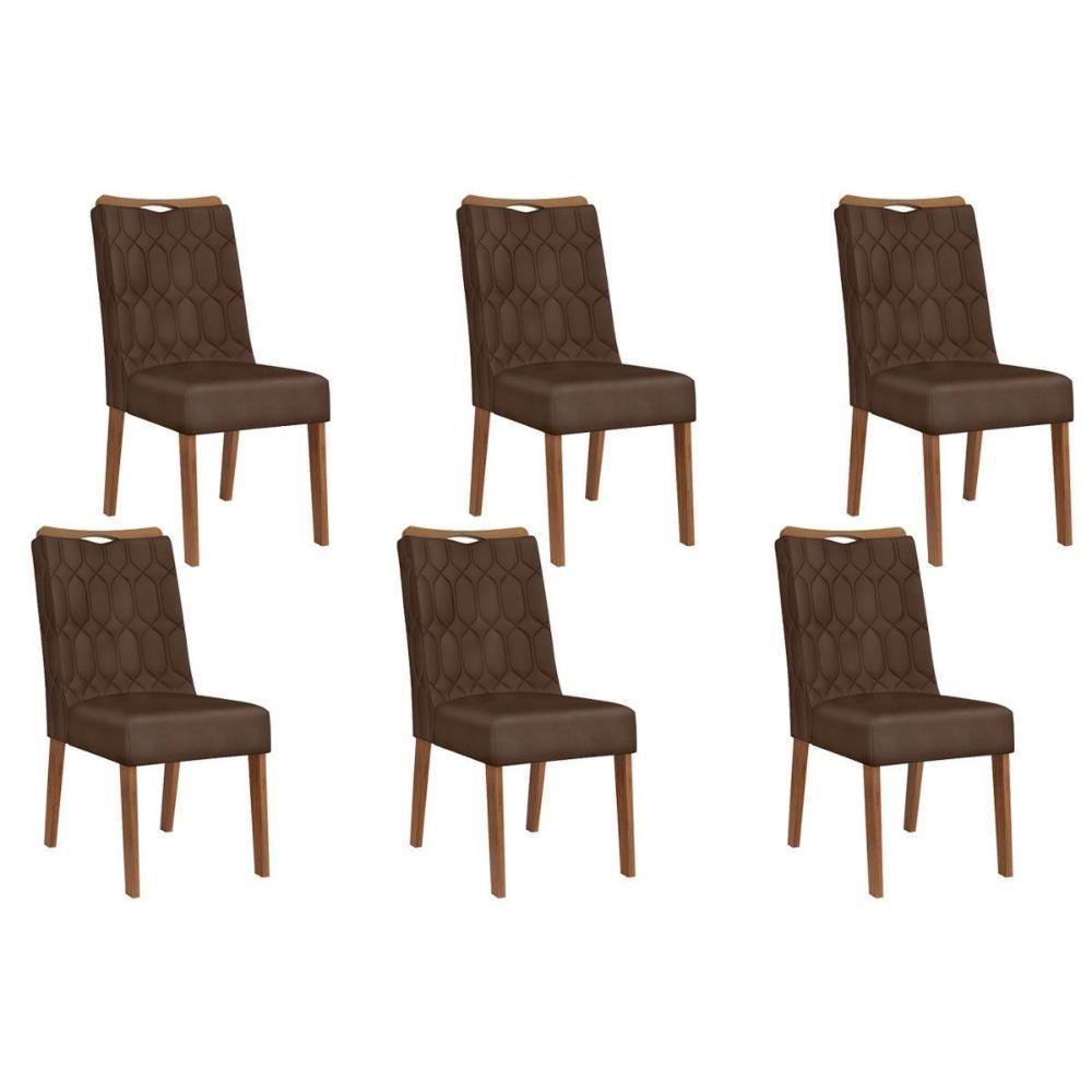 Kit 6 Cadeiras Sala Jantar Bia 6 Un Freijó Suede Moca - 1