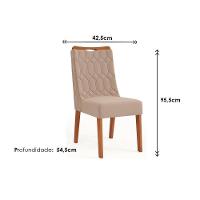 Kit 6 Cadeiras Sala Jantar Bia 6 Un Freijó Suede Moca - 2