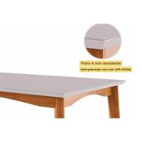 Conjunto Mesa De Cozinha Monalisa Com Tampo Madeirado Com Vidro 160cm E 6 Cadeiras Rainha Natural Nesher - 3