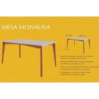 Conjunto Mesa De Cozinha Monalisa Com Tampo Madeirado Com Vidro 160cm E 6 Cadeiras Rainha Natural Nesher - 8