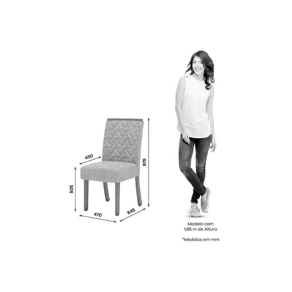 Kit 6 Cadeiras Sala Jantar Esther 6 Un Nature Linho Cacao - 8