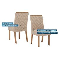 Conjunto Mesa De Cozinha Lins Com Tampo Madeirado Reto 160x90cm E 6 Cadeiras Esther Nature Linho Cacao Henn - 3