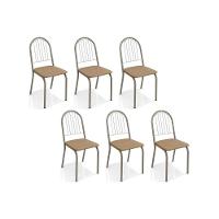 Kit 6 Cadeiras Sala Jantar Noruega C077 6 Un Niquel Courano Capuccino - 1