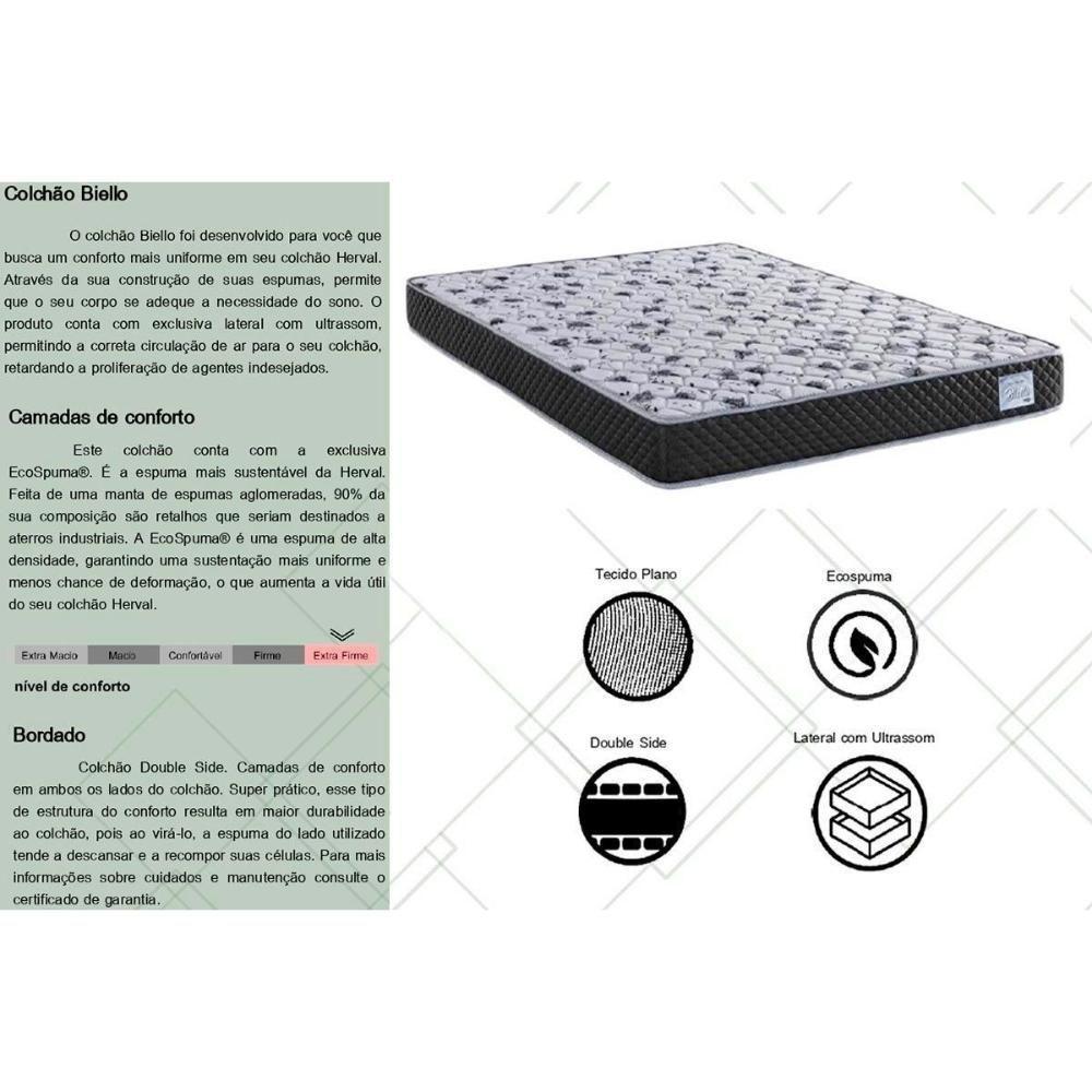 Cama Box Casal: Colchão Ortopédico Herval Compact Ag 65 - Ag Biello + Base Crc Suede Black (138x188) - 4