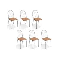Kit 6 Cadeiras Sala Jantar Noruega C077 6 Un Cromada Capuccino - 1