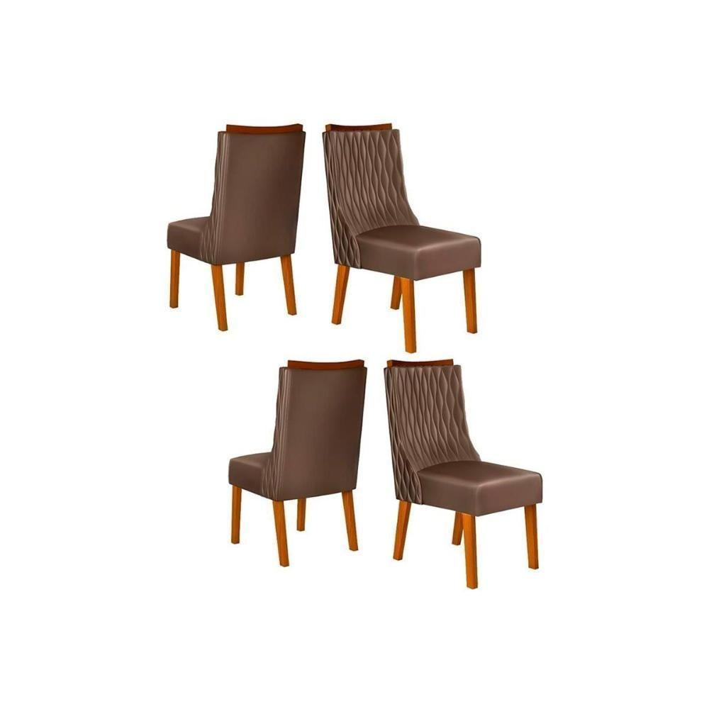 Kit 4 Cadeiras Sala Jantar Jade 4 Un Freijó Suede Moca - 1