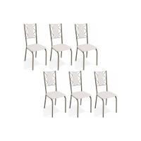 Kit 6 Cadeiras Sala Jantar Lisboa C076 6 Un Niquel Branco 106 - 1