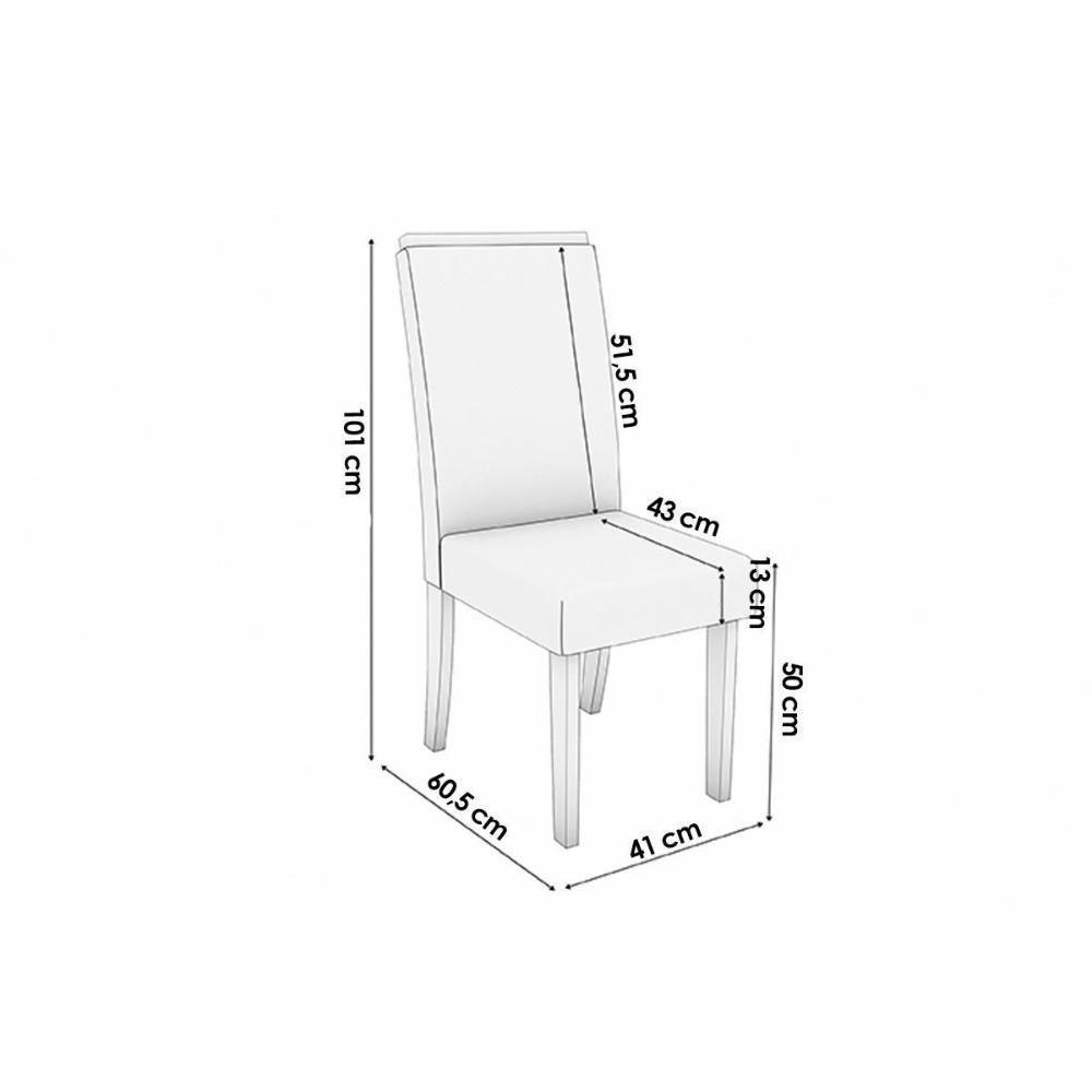 Kit 4 Cadeiras Sala Jantar 2cad142ng 4 Un Nogueira Suede Marrom A033 - 2
