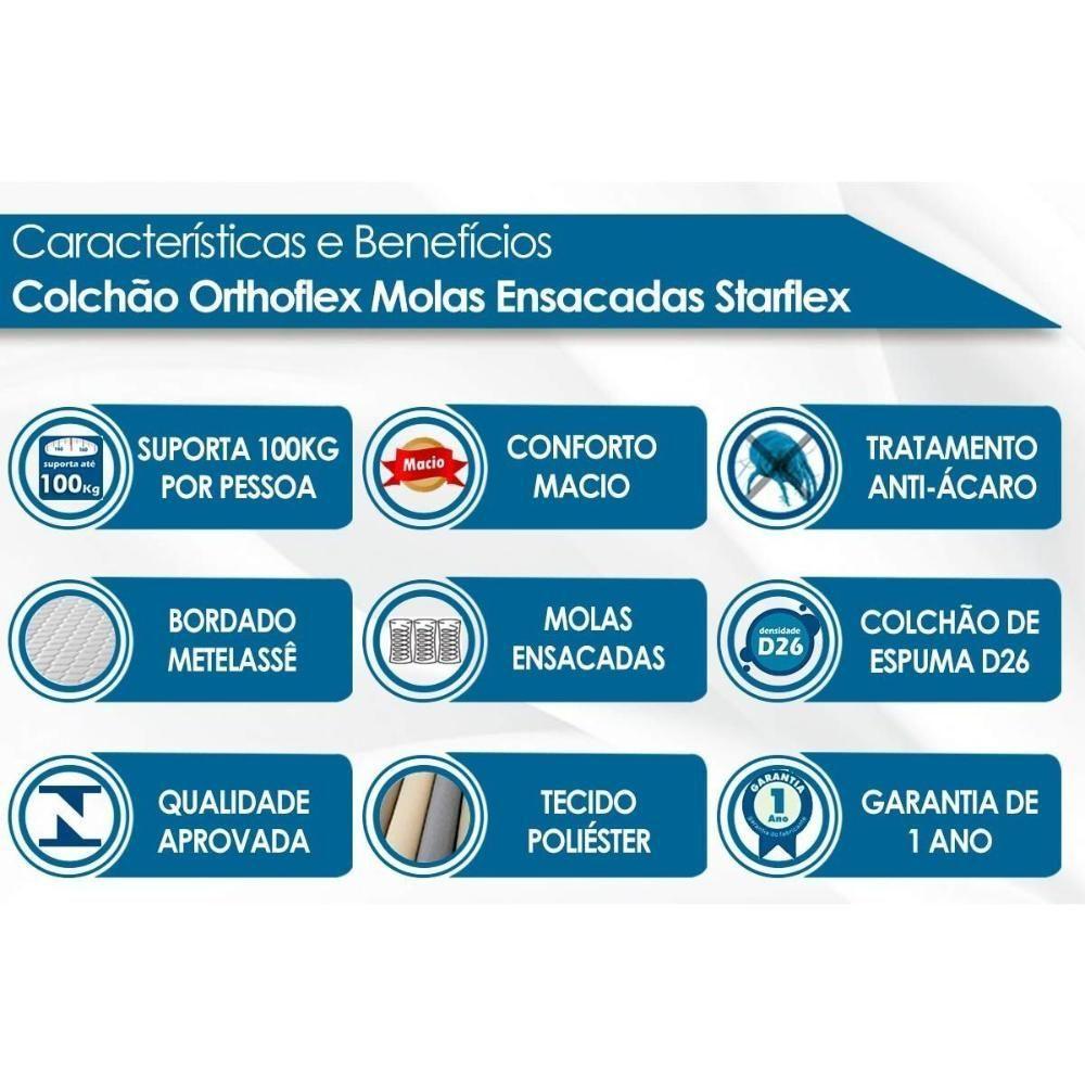 Colchão Solteirão Molas Ensacadas Masterpocket Starflex (96x203x22) - Orthoflex - 2