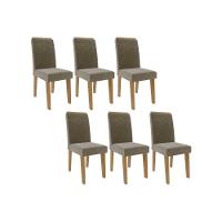 Kit 6 Cadeiras Sala Jantar Taís 6 Un Nature Suede Joli Chocolate Cimol - 1