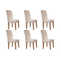 Kit 6 Cadeiras Sala Jantar Athenas 6 Un Imbuia Capuccino Suede Creme Rufato - 1