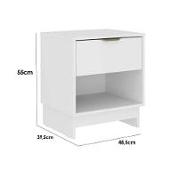 Mesa Cabeceira Infantil 1145 Com 1 Gaveta Branco Carraro - 2