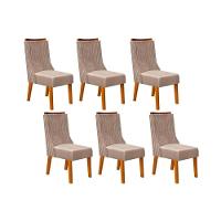 Kit 6 Cadeiras Sala Jantar Jade 6 Un Freijó Suede Kraft - 1