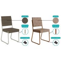 Kit 4 Cadeiras Sala Jantar 1736 4 Uni Preto Courano Preto Carraro - 6