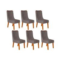 Kit 6 Cadeiras Sala Jantar Jade 6 Un Freijó Suede Lunar - 1
