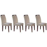Kit 4 Cadeiras Sala Jantar Athenas 4 Un Cafe Linho Turim Bege Rufato - 1