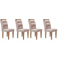Kit 4 Cadeiras Sala Jantar Imperatriz 4 Un Capuccino Linho Bege Turim Rufato - 1