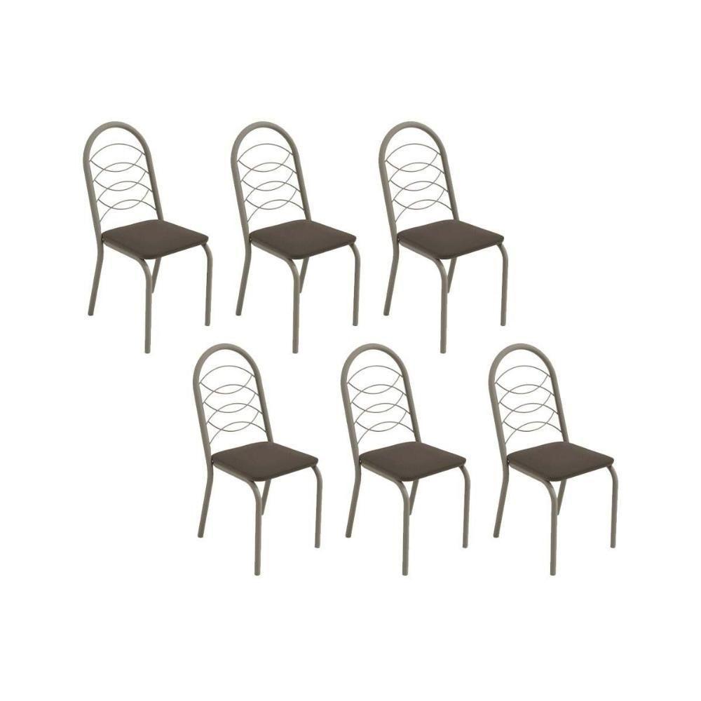 Kit 6 Cadeiras Sala Jantar Holanda C009 6 Un Niquel Marrom 21 - 1