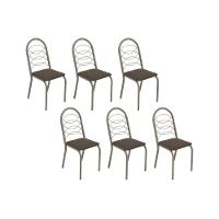 Kit 6 Cadeiras Sala Jantar Holanda C009 6 Un Niquel Marrom 21 - 1