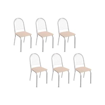 Kit 6 Cadeiras Sala Jantar Noruega C077 6 Un Cromada Nude 16