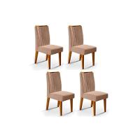 Kit 4 Cadeiras Sala Jantar Isis 4 Un Ipê Suede Kraft - 1