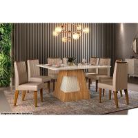 Kit 4 Cadeiras Sala Jantar Isis 4 Un Ipê Suede Kraft - 4