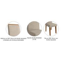 Kit 4 Cadeiras Sala Jantar Milena 4 Un Marrocos Suede Bege Cimol