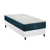 Cama Box Solteiro: Colchão Molas Masterpocket Ensacadas Polar Aquariuns + Base Crc Courano White (88x188) - 1