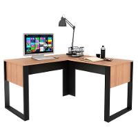 Mesa Notebook Escritório Canto Me4181 Amêndoa Preto Tecno Mobili - 5