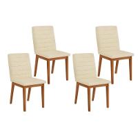 Kit 4 Cadeiras Sala Jantar Sofia 4 Un Ipe Linho Neve - 1