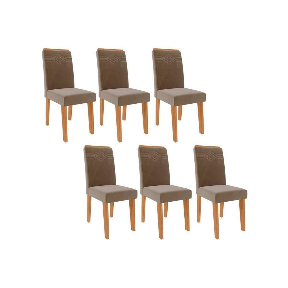 Kit 6 Cadeiras Sala Jantar Taís 6 Un Nature Joli Cimol - 1