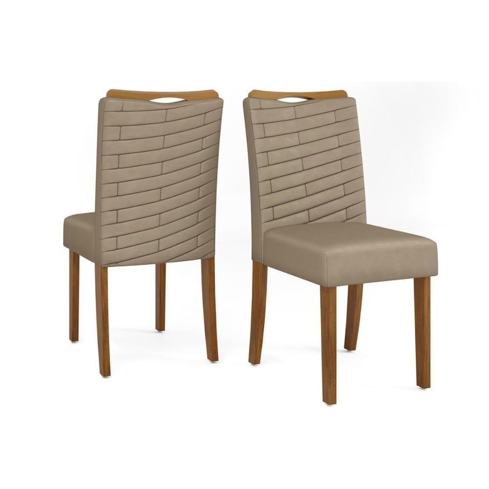 Kit 2 Cadeiras Sala Jantar Julia Freijó Suede Kraft Bege - 1