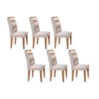 Kit 6 Cadeiras Sala Jantar Imperatriz 6 Un Capuccino Suede Creme Rufato - 1