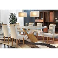 Kit 6 Cadeiras Sala Jantar Imperatriz 6 Un Capuccino Linho Bege Turim Rufato - 4