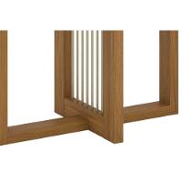 Conjunto Mesa De Cozinha Natalí Com Tampo Madeirado Com Vidro Reto 160x90cm E 6 Cadeiras Vita Nature Linho Henn - 6