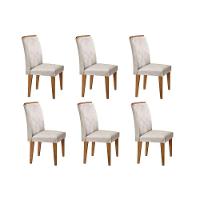 Kit 6 Cadeiras Sala Jantar Lunara 6 Un Imbuia Suede Creme Rufato - 1
