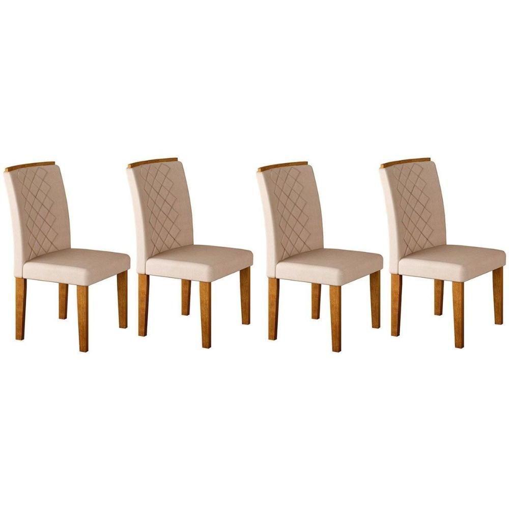 Kit 4 Cadeiras Sala Jantar Jade 4 Un Imbuia Capuccino Suede Creme Rufato - 1