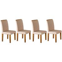 Kit 4 Cadeiras Sala Jantar Jade 4 Un Imbuia Capuccino Suede Creme Rufato - 1