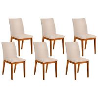 Kit 6 Cadeiras Sala Jantar Vitória 6 Un Ipe Suede Creme - 1