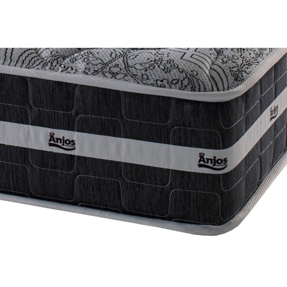 Cama Box Solteiro: Colchão Molas Masterpocket Ensacadas Black Graphite + Base Crc Suede Gray (88x188) - 5