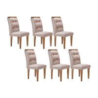 Kit 6 Cadeiras Sala Jantar Imperatriz 6 Un Capuccino Linho Bege Turim Rufato - 1