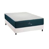 Cama Box Casal: Colchão Molas Masterpocket Ensacadas Polar Aquariuns + Base Crc Courano White (138x188) - 1