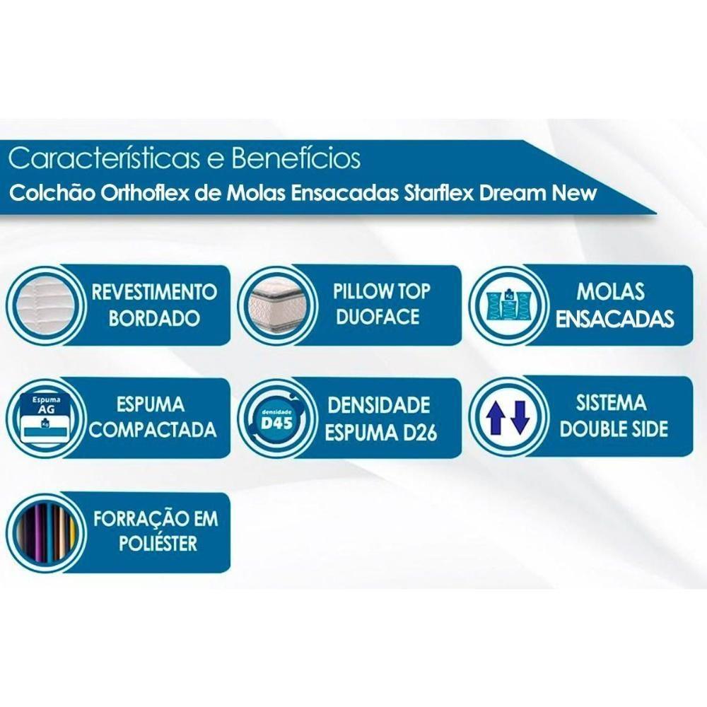 Colchão Casal Molas Ensacadas Masterpocket Starflex Dream New Pillow In (138x188x30) - Orthoflex - 2