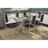 Kit 6 Cadeiras Sala Jantar Lisboa C076 6 Un Cromada Branco 106 - 4