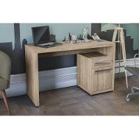 Mesa Escrivaninha Casal S970 Com 1 Porta E 1 Gaveta Nogal Kappesberg - 5