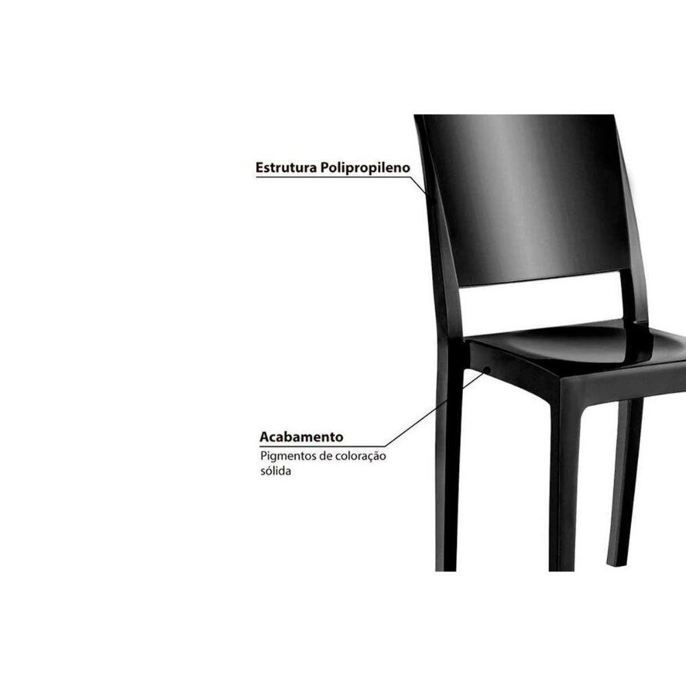 Conjunto Mesa De Cozinha Reno Com Tampo De Vidro 90x90cm E 4 Cadeiras Hydra Plus Preto Kappesberg - 7