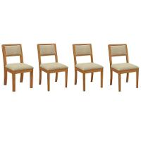 Kit 4 Cadeiras Sala Jantar Alice 4 Un Carvalho Linho Bege A058 - 1